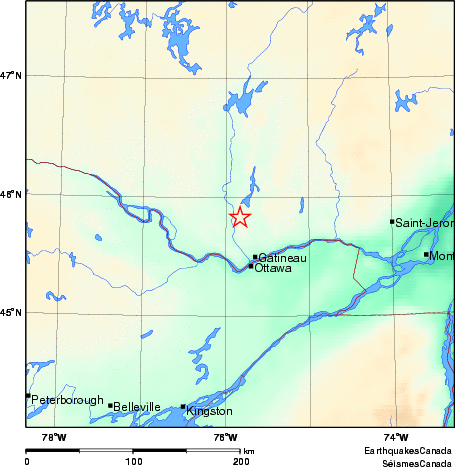 carte des environs du séisme