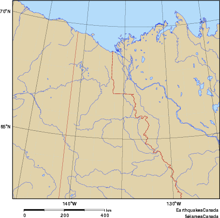 Community Internet Intensity Map for the magnitude 3.8 earthquake on 2009/08/25 at 00:41:36 PDT, 129 km SW  of Fort McPherson, NT