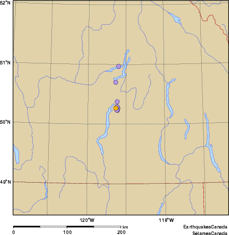 Community Internet Intensity Map for the magnitude 2.1 earthquake on 2010/08/31 at 00:50:07 PDT, 9 km ESE of Vernon, BC