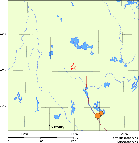 Map of historical earthquakes magnitude 5.0 and larger. Details in the data table below