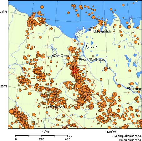 Map of earthquakes magnitude 2.0 and larger, 1980 - present