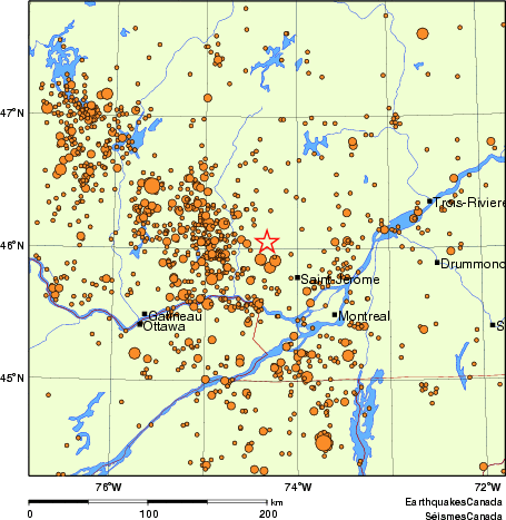 Map of earthquakes magnitude 2.0 and larger, 1980 - present