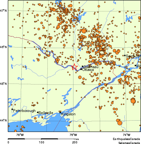 Map of earthquakes magnitude 2.0 and larger, 1980 - present