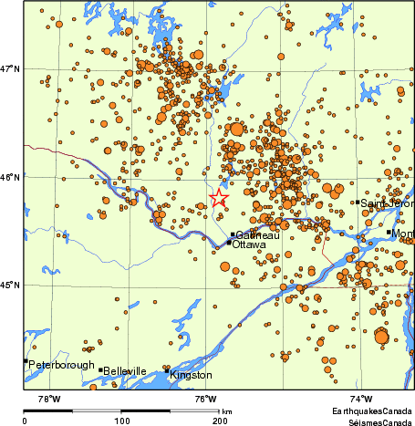 Map of earthquakes magnitude 2.0 and larger, 1980 - present