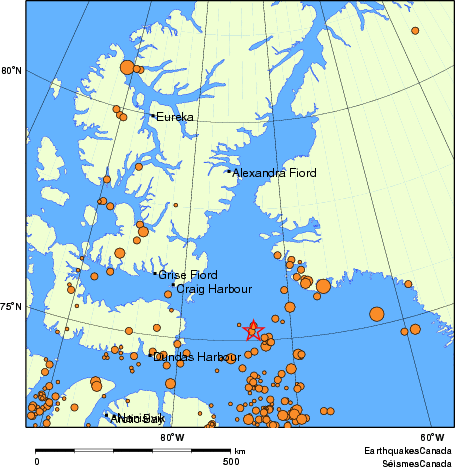 Map of earthquakes magnitude 2.0 and larger, 1980 - present
