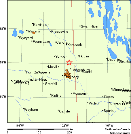Map of earthquakes magnitude 2.0 and larger, 1980 - present