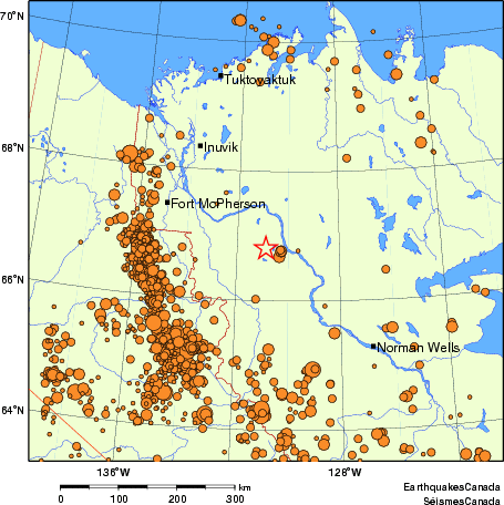 Map of earthquakes magnitude 2.0 and larger, 1980 - present