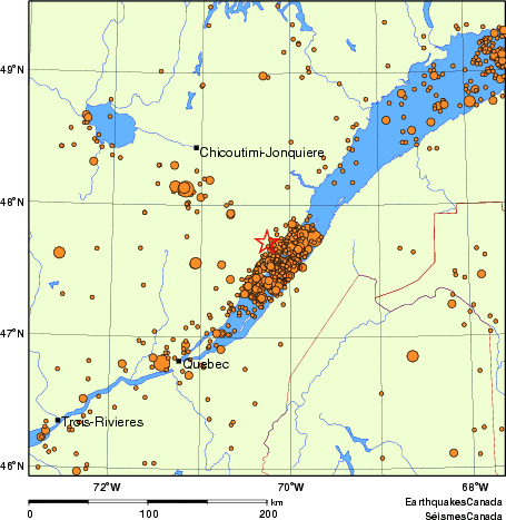 Map of earthquakes magnitude 2.0 and larger, 1980 - present