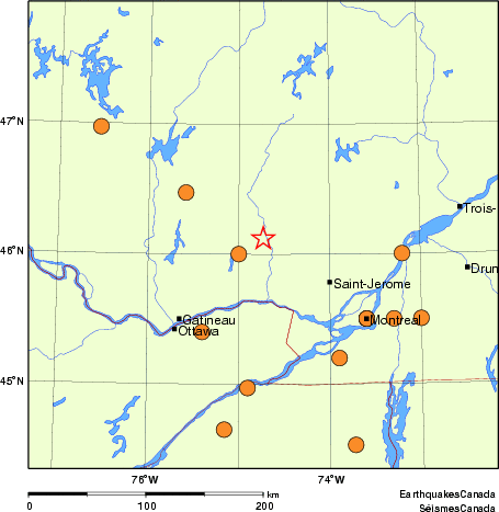 Map of historical earthquakes magnitude 5.0 and larger. Details in the data table below