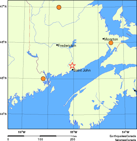 Map of historical earthquakes magnitude 5.0 and larger. Details in the data table below