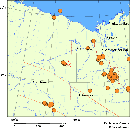 Map of historical earthquakes magnitude 5.0 and larger