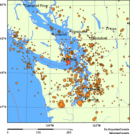 Map of earthquakes magnitude 2.0 and larger, 1980 - present
