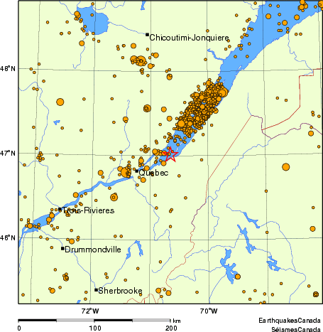 Map of earthquakes magnitude 2.0 and larger, 1980 - present