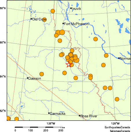 Map of historical earthquakes magnitude 5.0 and larger