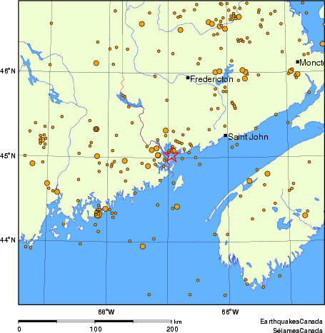 Map of earthquakes magnitude 2.0 and larger, 1980 - present