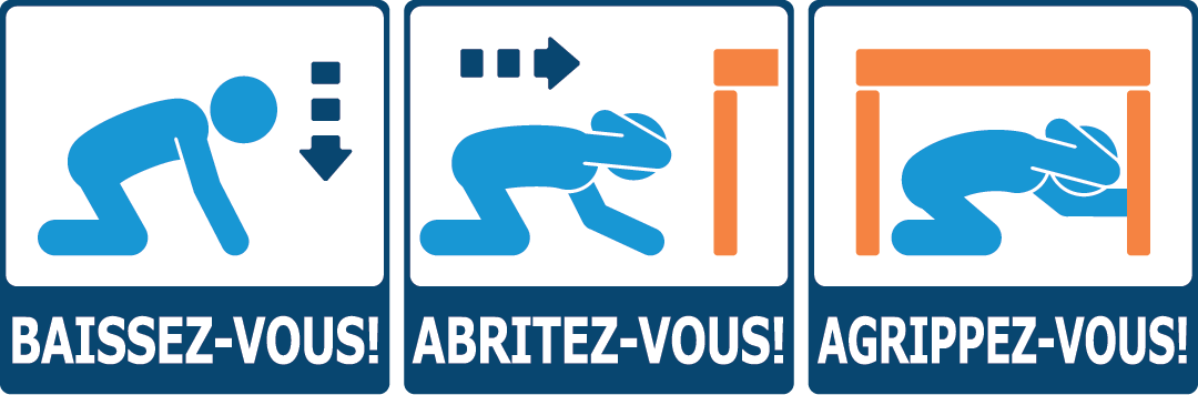 Graphique Baissez&ndash;vous! Abritez&ndash;vous! Agrippez&ndash;vous! fourni gracieusement par La Grande Secousse