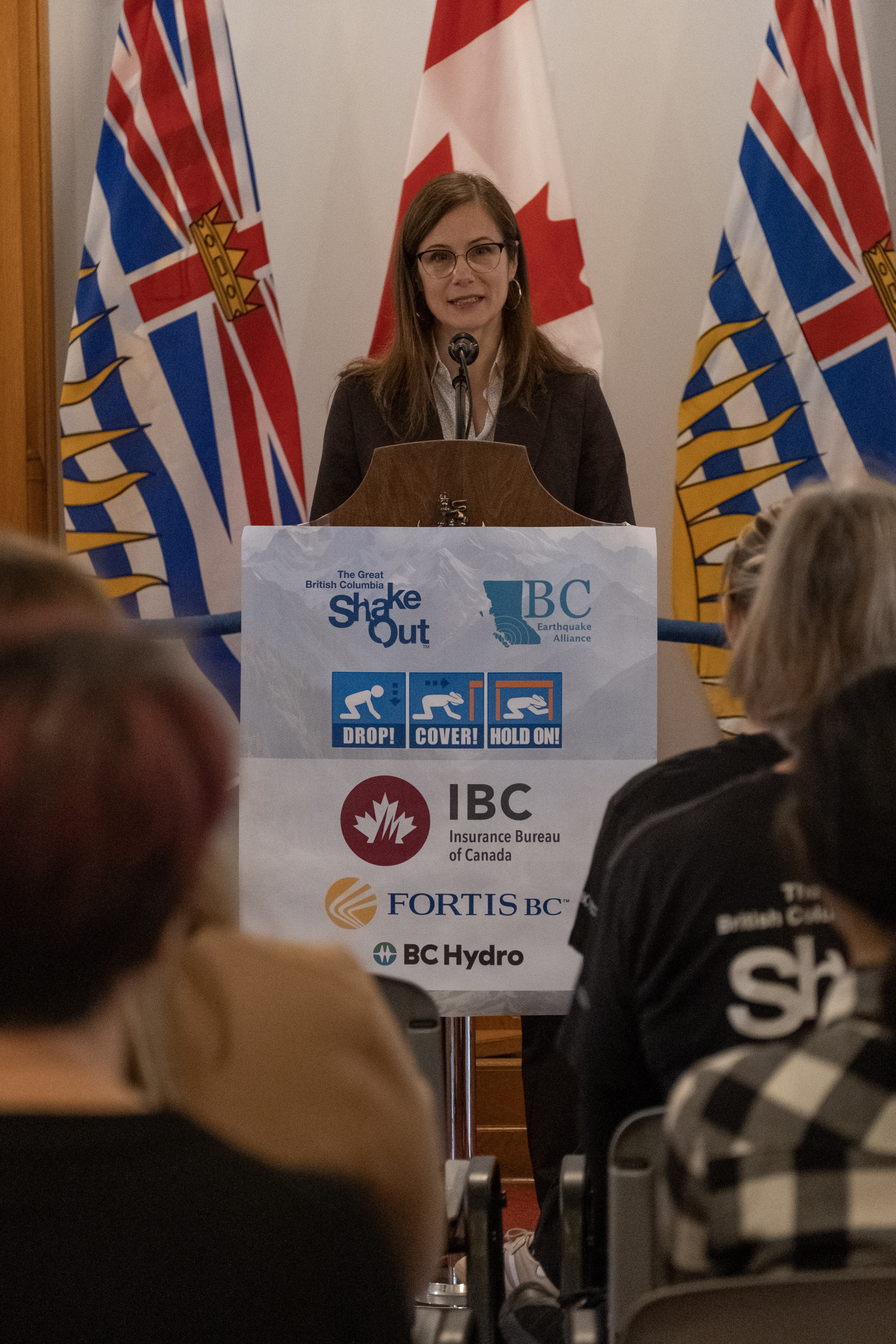 Media event at Provincial Legislature in Victoria, BC