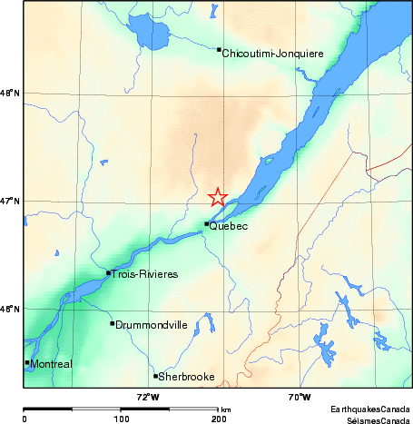 carte des environs du séisme