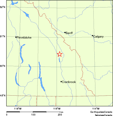 Map of historical earthquakes magnitude 5.0 and larger. Details in the data table below