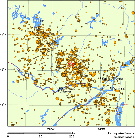 Map of earthquakes magnitude 2.0 and larger, 2000 - present