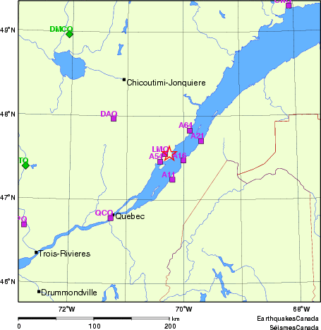 Map of Regional Seismographs