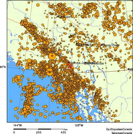 Map of earthquakes magnitude 2.0 and larger, 2000 - present
