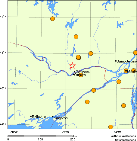 carte des séismes historiques de magnitude 5,0 et plus. Détails dans le tableau de données ci-dessous