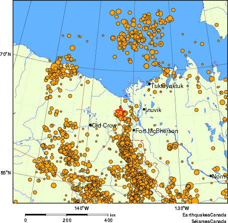 carte des des séismes de magnitude 2,0 et plus depuis 2000
