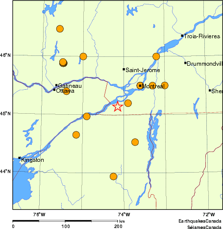 carte des séismes historiques de magnitude 5,0 et plus. Détails dans le tableau de données ci-dessous