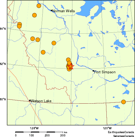 carte des séismes historiques de magnitude 5,0 et plus. Détails dans le tableau de données ci-dessous