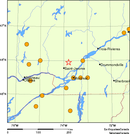 carte des séismes historiques de magnitude 5,0 et plus. Détails dans le tableau de données ci-dessous