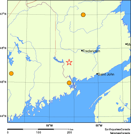 Map of historical earthquakes magnitude 5.0 and larger. Details in the data table below