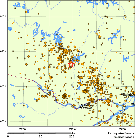 Map of earthquakes magnitude 2.0 and larger, 2000 - present