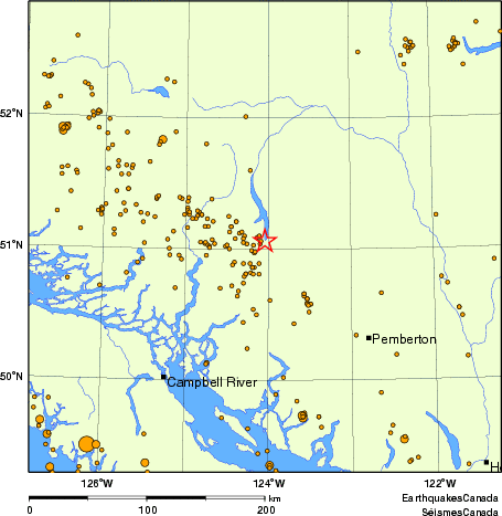 carte des des séismes de magnitude 2,0 et plus depuis 2000