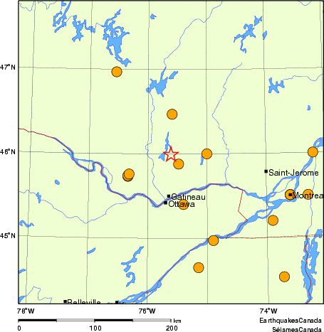 carte des séismes historiques de magnitude 5,0 et plus. Détails dans le tableau de données ci-dessous