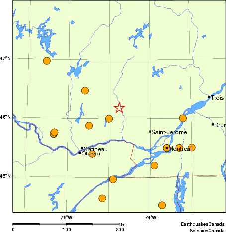 carte des séismes historiques de magnitude 5,0 et plus. Détails dans le tableau de données ci-dessous