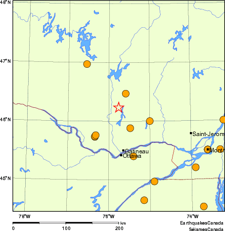carte des séismes historiques de magnitude 5,0 et plus. Détails dans le tableau de données ci-dessous