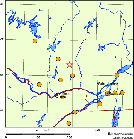 carte des séismes historiques de magnitude 5,0 et plus. Détails dans le tableau de données ci-dessous