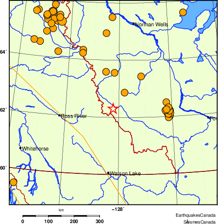 carte des séismes historiques de magnitude 5,0 et plus. Détails dans le tableau de données ci-dessous