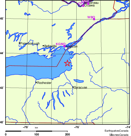 carte des localisations des stations sismologiques locales