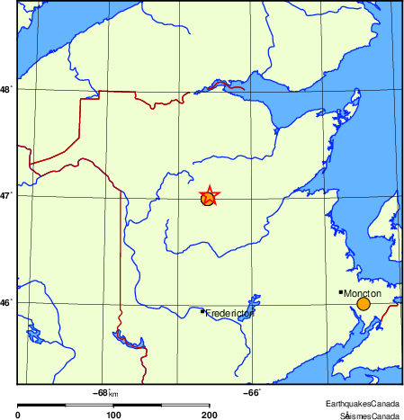 Map of historical earthquakes magnitude 5.0 and larger. Details in the data table below