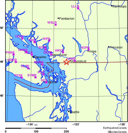 Map of Regional Seismographs