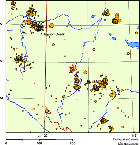 Map of earthquakes magnitude 2.0 and larger, 2000 - present