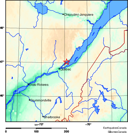 carte des environs du séisme
