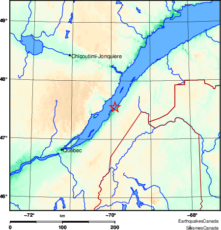 carte des environs du s&eacute;isme