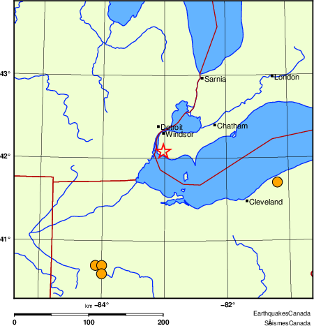 carte des séismes historiques de magnitude 5,0 et plus. Détails dans le tableau de données ci-dessous