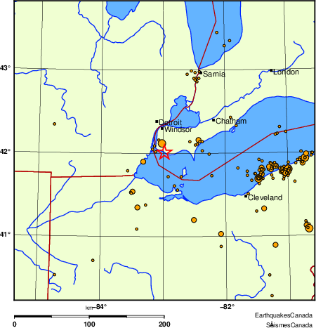 Map of earthquakes magnitude 2.0 and larger, 2000 - present