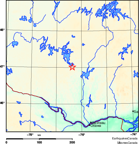 carte des environs du s&eacute;isme