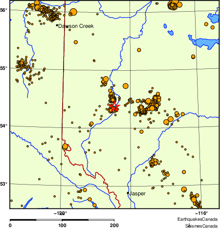 Map of earthquakes magnitude 2.0 and larger, 2000 - present