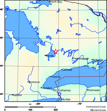 carte des environs du s&eacute;isme